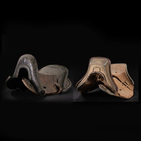 A pair of Chinese Qing dynasty saddles