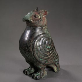 Bronze owl-shaped zun from the Shang and Zhou dynasties, China