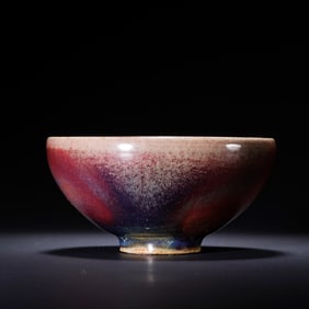 China Jin Dynasty Jun kiln sky blue glaze hanging red cup