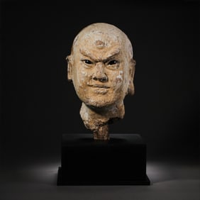 Chinese Tang Dynasty Clay Sculpture Human Head