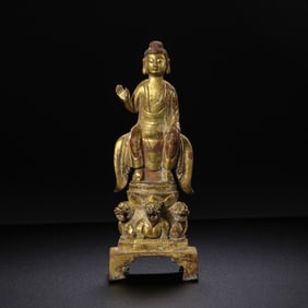 China Northern Wei Dynasty Gilt Bronze Standing Buddha