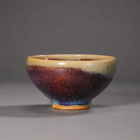 China Northern Song Dynasty Jun kiln sky blue glaze hanging red cup