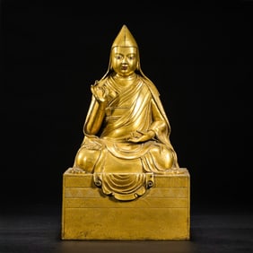 Chinese Ming Dynasty Gilded Bronze Seated Buddha