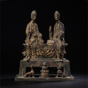 A Chinese Northern Wei Dynasty Gilt-Bronze Seated Buddha