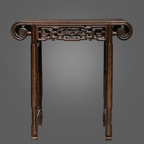 QING DYNASTY YELLOW PEAR XYLOPHONE TABLE