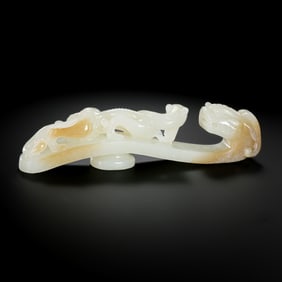 QING DYNASTY HOTAN YULONG BELT HOOK