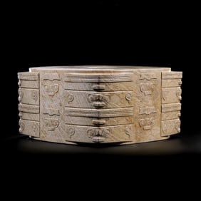 BEFORE MING DYNASTY JADE CONG WAS GRAIN ON THE BEAST'S FACE