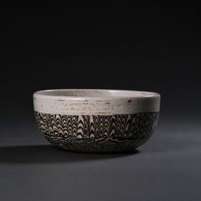7-10 CENTURIES, THE TANG DYNASTY GONGXIAN WARE BLACK AND WHITE TWISTED EMBRYO GLAZE