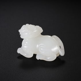 BEFORE THE MING DYNASTY HOTAN WHITE JADE RUI BEAST