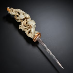 BEFORE MING DYNASTY JADE HANDLE KNIFE