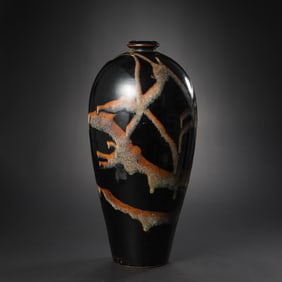 12TH-13TH CENTURY, SOUTHERN SONG DYNASTY JIZHOU WARE BLACK GLAZE PLUM VASE