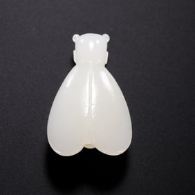 BEFORE MING DYNASTY HOTAN WHITE JADE CICADA