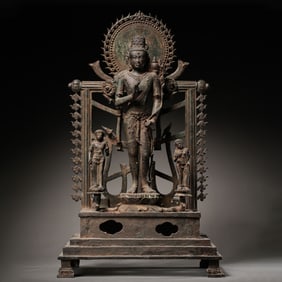 WEST ASIAN BRONZE BUDDHA STATUE
