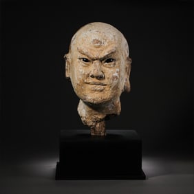 CHINESE TANG DYNASTY CLAY SCULPTURE HUMAN HEAD