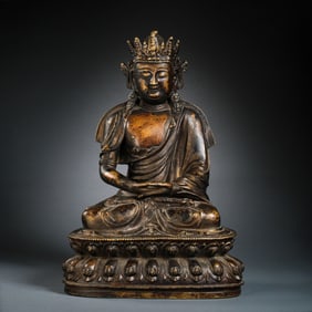 CHINESE MING DYNASTY BRONZE BUDDHA STATUE