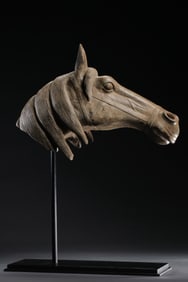 CHINESE TANG DYNASTY STONE HORSE HEAD