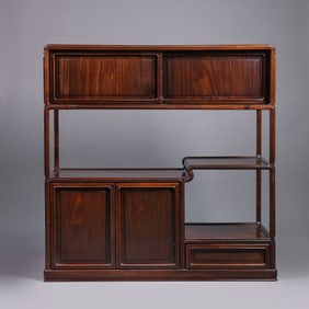 CHINESE QING DYNASTY ROSEWOOD ANTIQUE BOOKSHELF