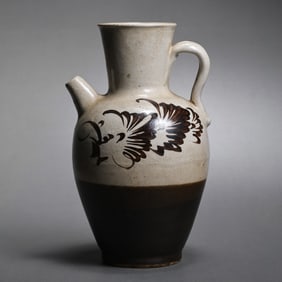 CHINESE NORTHERN SONG DYNASTY CIZHOU KILN WHITE GROUND BLACK PATTERN POT