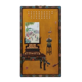 CHINESE QING DYNASTY DUOBAO PORCELAIN PANEL PAINTING HANGING SCREEN