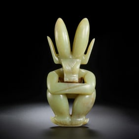 JADE SUN GOD STATUE OF HONGSHAN CULTURE, CHINA, HONGSHAN PERIOD