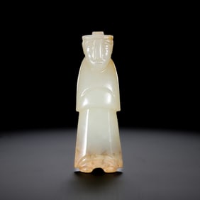 CHINESE HAN DYNASTY WHITE JADE WENG ZHONG