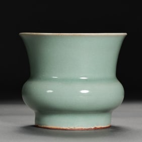 CHINESE SOUTHERN SONG DYNASTY LONGQUAN KILN GREEN GLAZE SLAG BUCKET