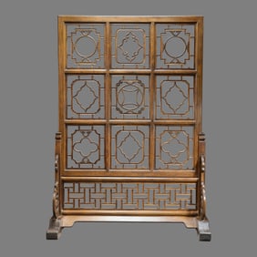 CHINESE HUANGHUALI WOOD SCREEN FROM THE QING DYNASTY