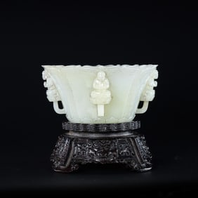 CHINESE QING DYNASTY HETIAN WHITE JADE BOWL