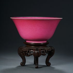 CHINESE QING DYNASTY ROUGE RED GLAZE BOWL
