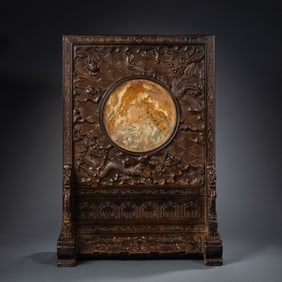 CHINESE HUANGHUALI WOOD SCREEN FROM THE QING DYNASTY