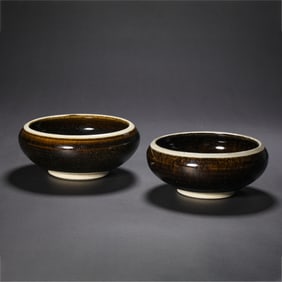 GROUP OF CHINESE SONG DYNASTY BLACK-GLAZED WHITE-BELLIED SMALL CUPS