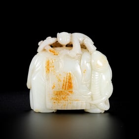 CHINESE QING DYNASTY HETIAN JADE ELEPHANT
