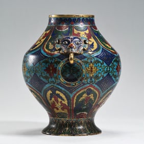 QING DYNASTY, QIANLONG PERIOD, COPPER CLOISONNé DOUBLE-HEADED JAR