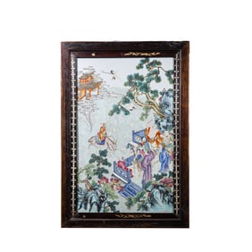 20CENTURY, PORCELAIN PANEL WITH PASTEL FIGURES AND STORIES