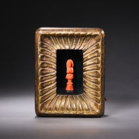 QING DYNASTY, CORAL BUDDHA STATUE