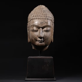 7-10CENTURY, TANG DYNASTY BLUESTONE BUDDHA HEAD