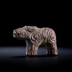 BEFORE MING DYNASTY, JADE CATTLE FROM THE WESTERN ZHOU DYNASTY