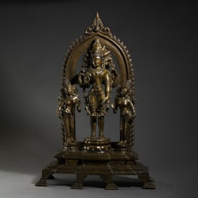 MING DYNASTY. A BRONZE ALLOY BUDDHA STATUE