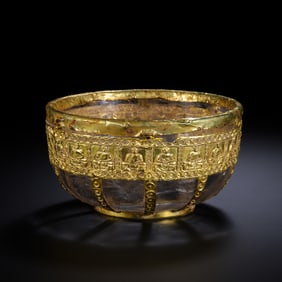 BEFORE THE MING DYNASTY, A PURE GOLD AND CRYSTAL BOWL