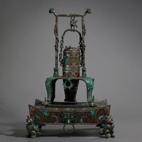 BEFORE THE MING DYNASTY, WARRING STATES PERIOD GOLD, SILVER AND TURQUOISE INLAID OBJECTS