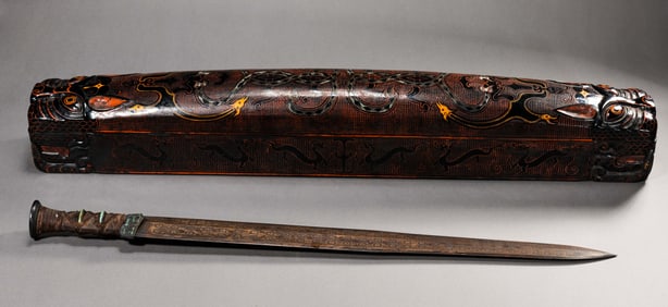 BEFORE THE MING DYNASTY, THE WARRING STATES PERIOD INLAID WITH GOLD AND SILVER SWORDS