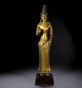DALI KINGDOM10CENTURY, GILT-BRONZE STANDING BUDDHA
