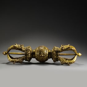 MING DYNASTY, GILDED BRONZE VAJRA