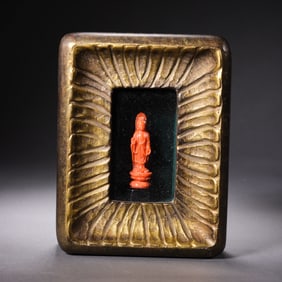 QING DYNASTY, CORAL BUDDHA STATUE