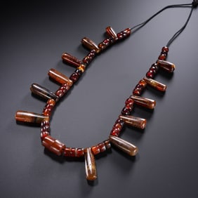 10-12CENTURY, LIAO DYNASTY AGATE NECKLACE