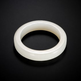 QING DYNASTY, HOTAN WHITE JADE BRACELET