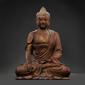 10-13CENTURY, SONG DYNASTY WOODEN STATUE OF BUDDHA