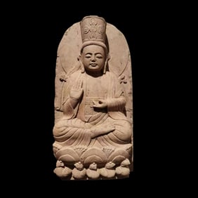 BEFORE THE MING DYNASTY, STONE BUDDHA STATUE