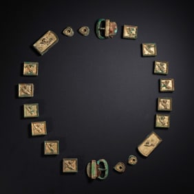 10-12A SET OF GILT BRONZE BELT PLATES FROM THE LIAO DYNASTY