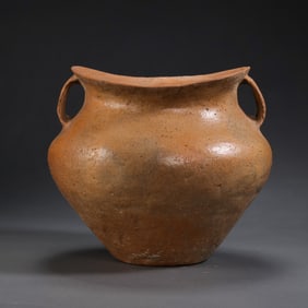 BEFORE THE MING DYNASTY, DOUBLE-HOOK POTTERY JAR
